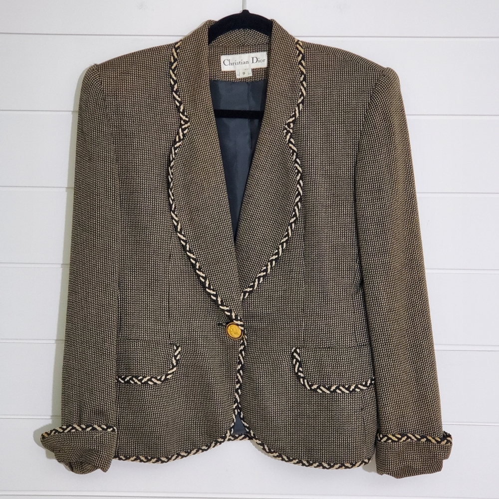 Christian‎ Dior Women’s Herringbone Suit Set. Size 8 - Picture 2 of 16